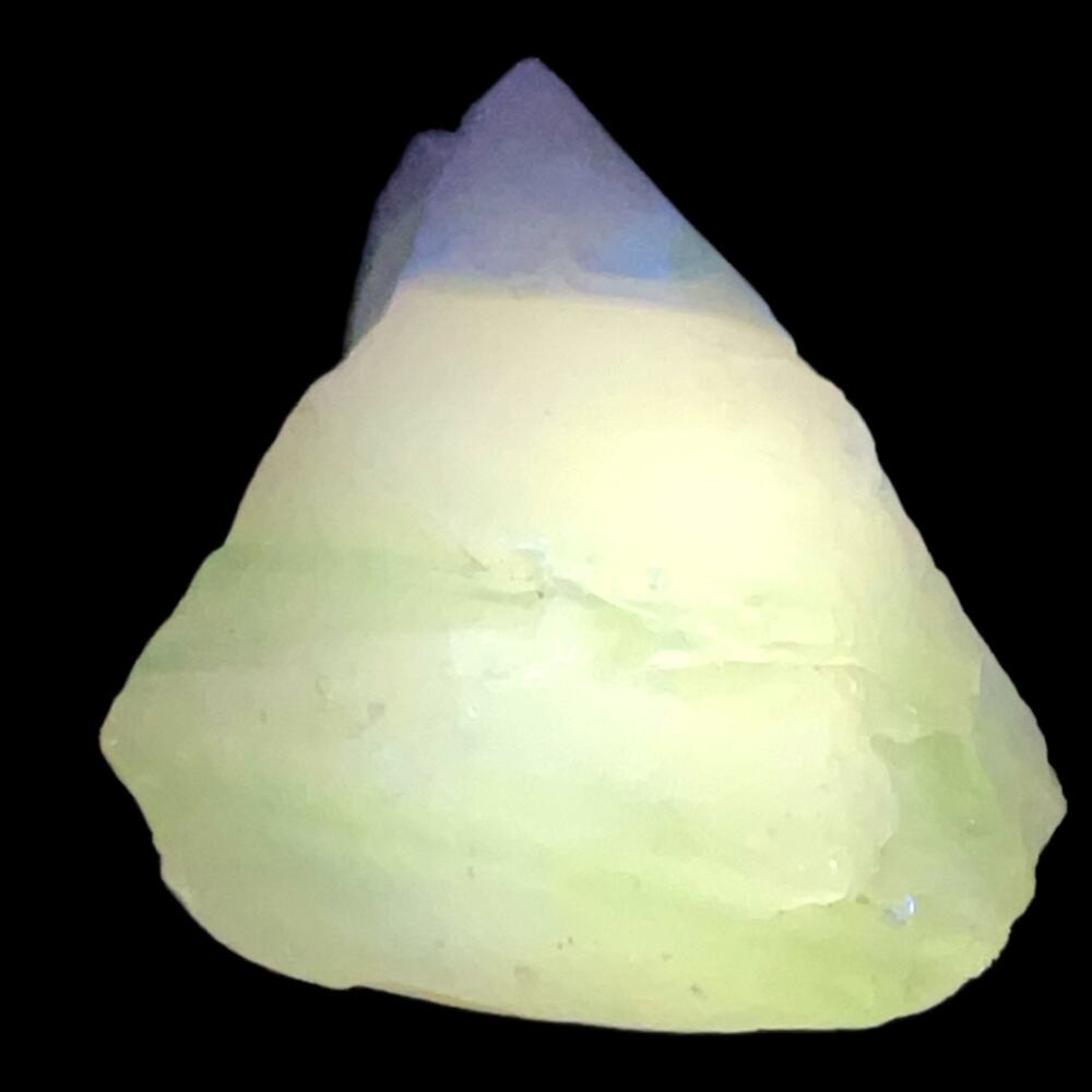Mint Green Swirl White Art‎ Glass Cullet Glowing Manganese Slag #5GL150
